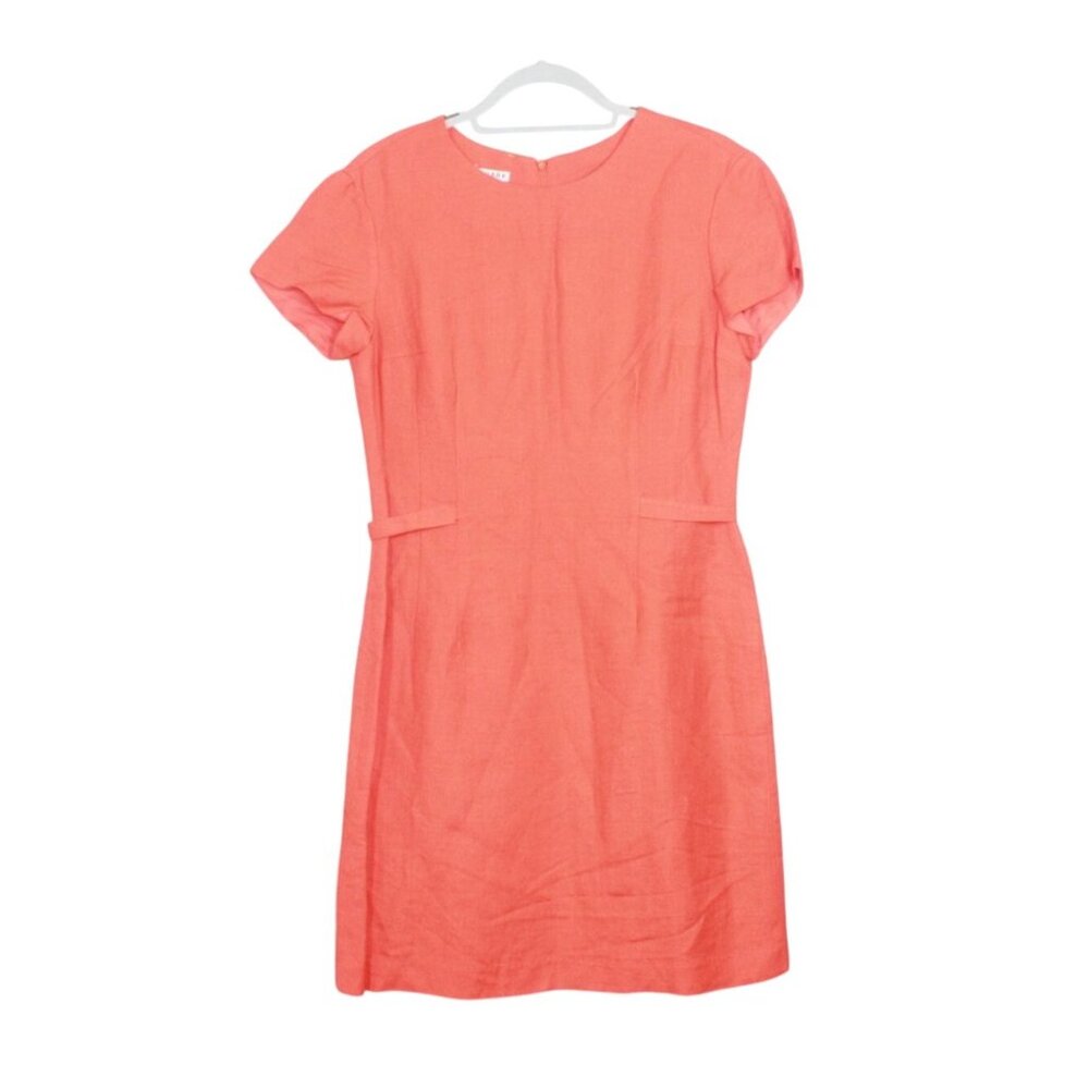 Geary Roark Orange Linen Rayon Sheath Dress Career Size 10